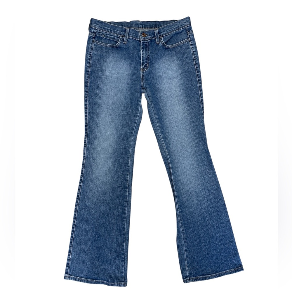 Classic Y2K Women's Low Rise Slim Flare Jeans 98% Cotton Denim 32 x 31 - Picture 2 of 16